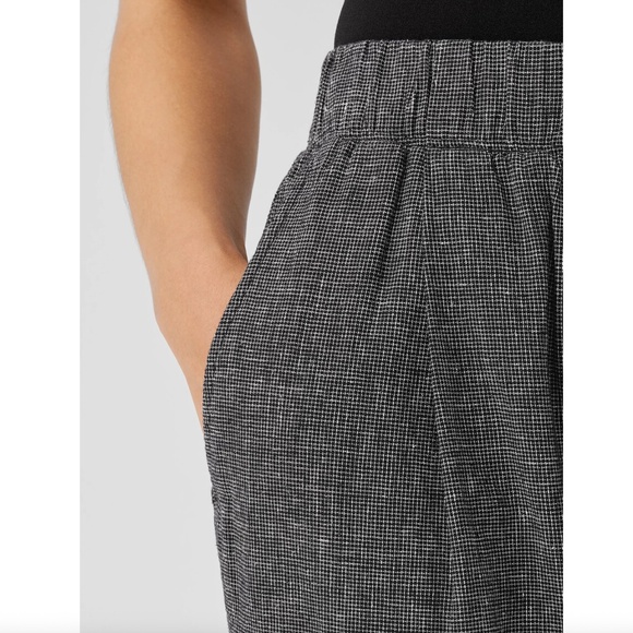 Eileen Fisher Hemp Cotton Grid Tapered Pant - Picture 2 of 7